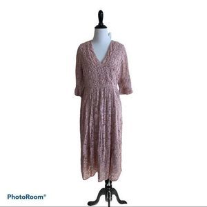 Brass and roe by called to surf large‎ lace midi dress